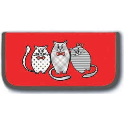 Большое фото товара - Пенал 2-х ств. 200х100х25 мм "Котики на красном" 43304 Феникс, 12-94521. Вариант №1