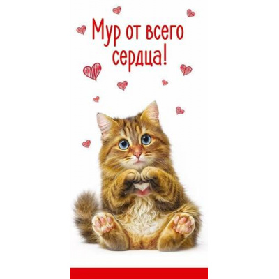 Большое фото товара - 50002203 Мур от всего сердца! (конверт для денег, текст), (Праздник), 13-1012080. Вариант №1