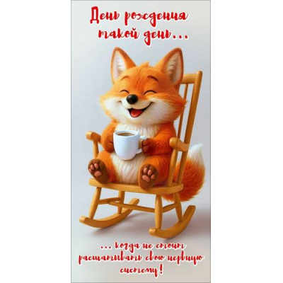 Большое фото товара - 50002599 День рождения такой день...когда не стоит расшатывать свою нервную систему! (конверт для денег, текст), (Праздник), 13-1018801. Вариант №1