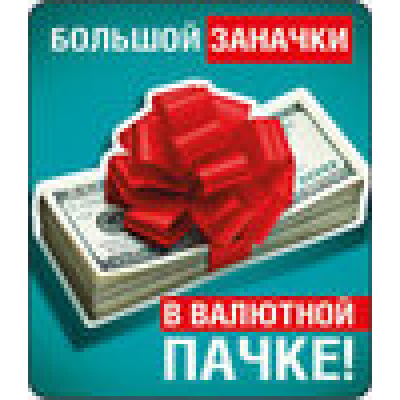 Большое фото товара - 5151826 Виниловый магнит "Большой заначки в валютной пачке!", (Хорошо), 13-573520. Вариант №1