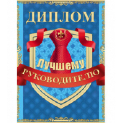 Большое фото товара - 9450012 Диплом "Лучшему руководителю" (А5, папка, текст), (МИЛЕНД), 13-864961. Вариант №1