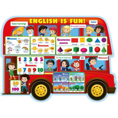 Большое фото товара - 0801115 Плакат "English is fun!" (А2, вырубка), (Праздник), 13-900879. Вариант №1