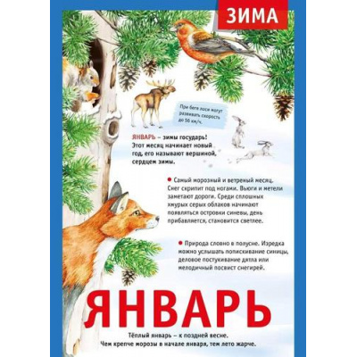 Большое фото товара - 071494 Плакат "12 месяцев. Январь" (А4, текст), (МирПоздр), 13-948895. Вариант №1