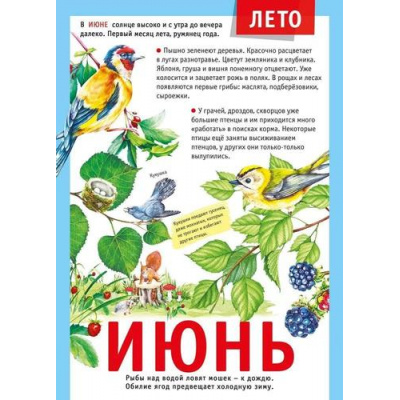 Большое фото товара - 071499 Плакат "12 месяцев. Июнь" (А4, текст), (МирПоздр), 13-948900. Вариант №1