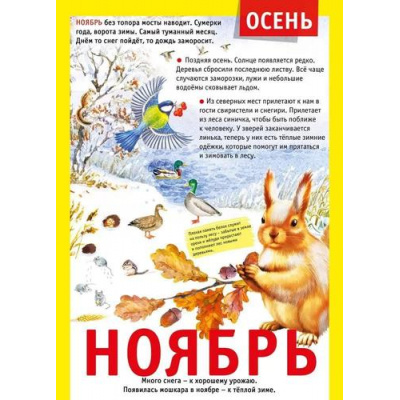 Большое фото товара - 071504 Плакат "12 месяцев. Ноябрь" (А4, текст), (МирПоздр), 13-948905. Вариант №1