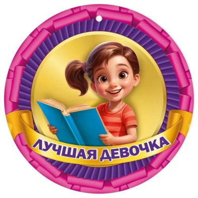 Большое фото товара - 3001652 Медаль "Лучшая девочка" (мини, подвеска, текст), (Праздник), 13-962572. Вариант №1