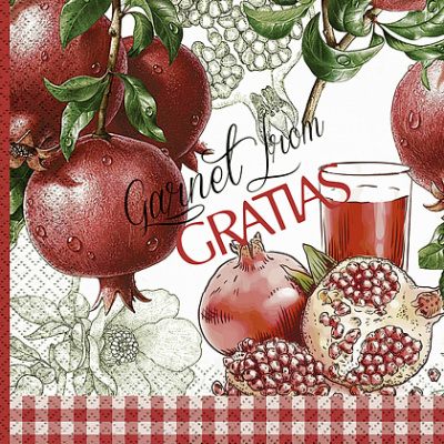 Большое фото товара - 96788 Салфетки бумажные Gratias. Гранат (33*33см, 3-слоя, 20шт.), (ООО "ТишьюПром"), 13-978438. Вариант №1