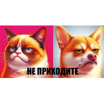 Большое фото товара - 96265 Приглашение "Не приходите" (мини, текст, двойное), (ОткрытаяПланета), 13-979620. Вариант №1