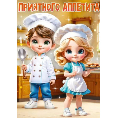 Большое фото товара - 84967 Плакат "Приятного аппетита" (425х302мм), (ОткрытаяПланета), 13-981460. Вариант №1