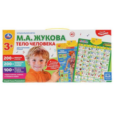 Большое фото товара - Говорящий Плакат Говорящий плакат. Музыкальная азбука (Жукова М.А.). Тело человека (200 вопросов, 200 слогов, 100 советов, двусторонний) HX0251-R93, (Умка, 2024), Кор, 13-986091. Вариант №1